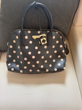 kate spade Black Satchel with Light Pink Polka Dots